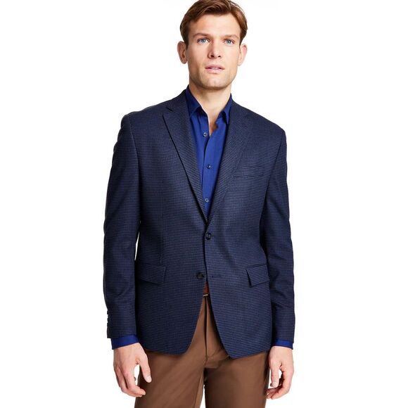 Michael Kors Mens Classic Fit Check Sport Coat 38 Regular Blue - NWT $295